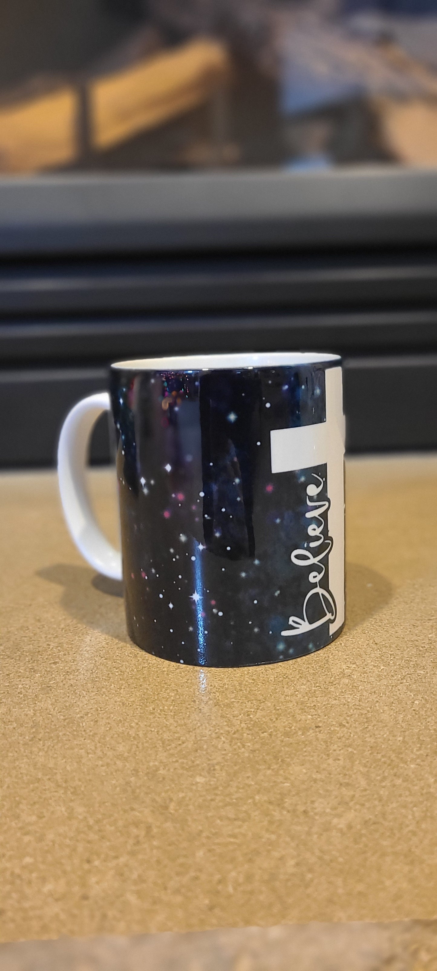 12 oz. Starry Believe Mug with Cross